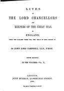 Cover for Lives of the Lord Chancellors and Keepers of the Great Seal of England, from the earliest times till the reign of King George IV.