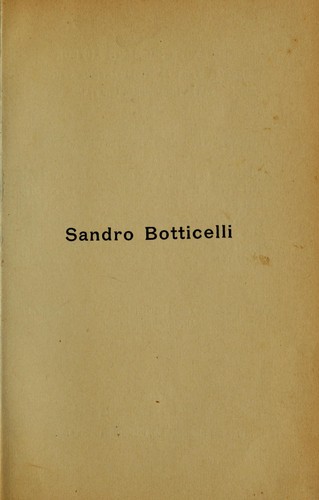 Cover for Sandro Botticelli