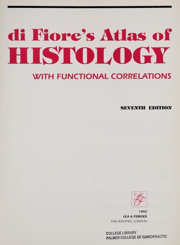 Cover for Di Fiore's atlas of histology with functional correlations