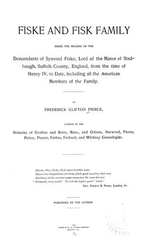 Cover for Fiske and Fisk family