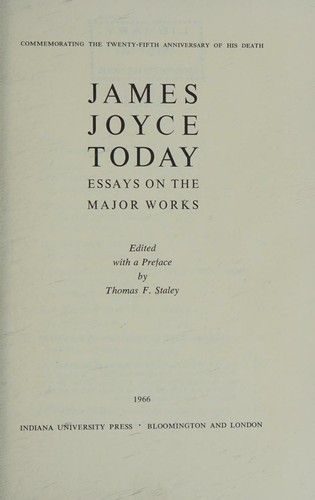 Cover for James Joyce today