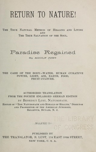Cover for Return to nature!