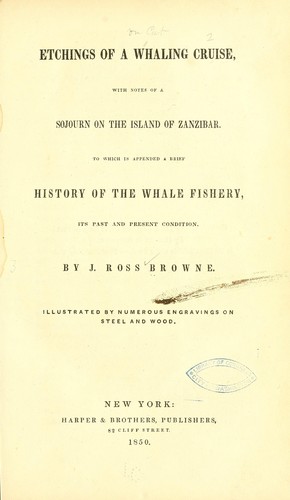 Cover for Etchings of a whaling cruise