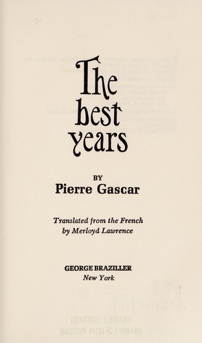 Cover for The best years.