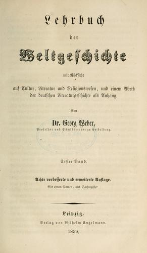 Cover for Lehrbuch der Weltgeschichte
