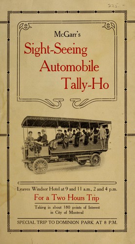Cover for McGarr's sight seeing automobile Tally-Ho