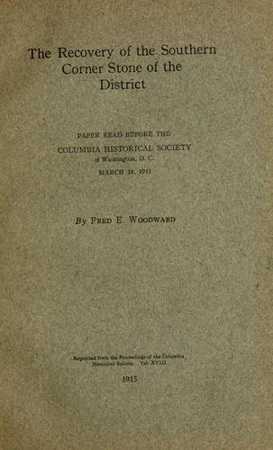 Cover for The recovery of the southern corner stone of the District