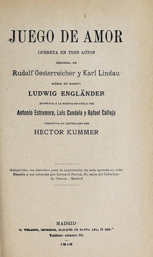 Cover for Juego de amor