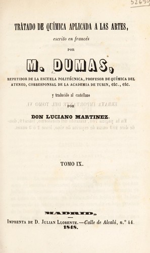 Cover for Tratado de qu©Ưmica aplicada a las artes ...