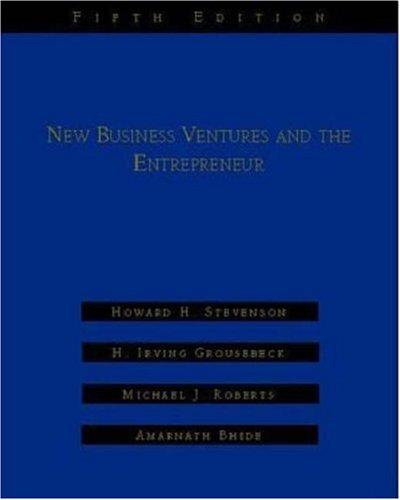 Cover for New business ventures and the entrepreneur