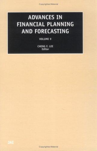 Cover for Advances in financial planning and forecasting