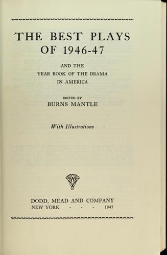 Cover for The best plays of 1946-1947
