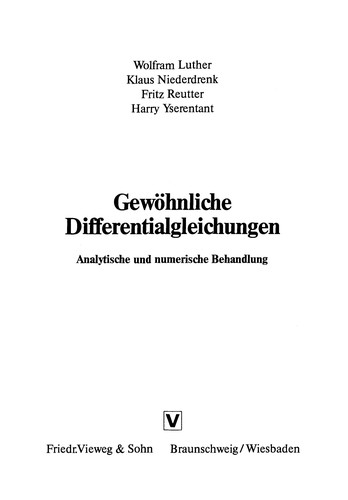 Cover for Gewöhnliche Differentialgleichungen