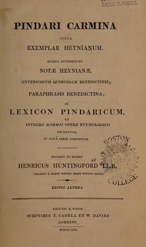 Cover for Pindari Carmina