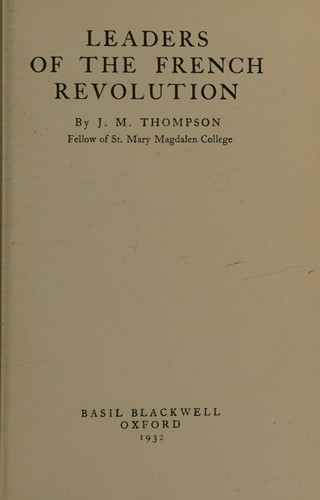 Cover for Leaders of the French Revolution