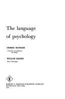 Cover for The language of psychology