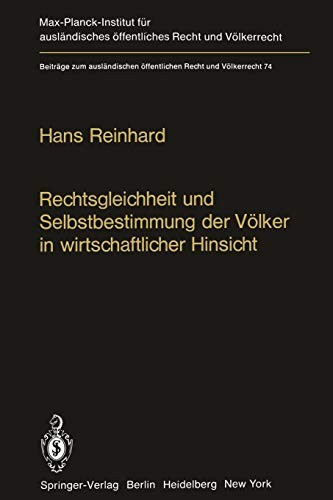 Cover for Rechtsgleichheit und Selbstbestimmung der Völker in wirtschaftlicher Hinsicht