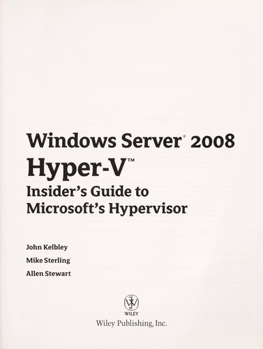 Cover for Windows server 2008 Hyper-V