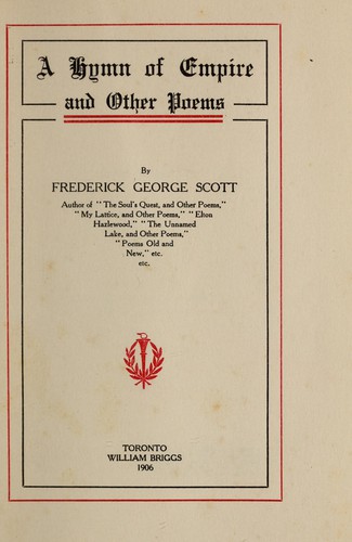 Cover for A hymn of empire and other poems