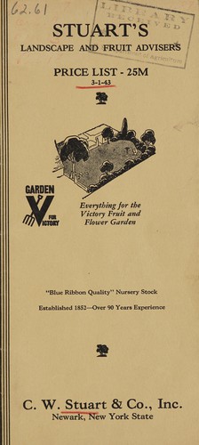 Cover for Stuart's landscape and fruit advisers price list, 25M