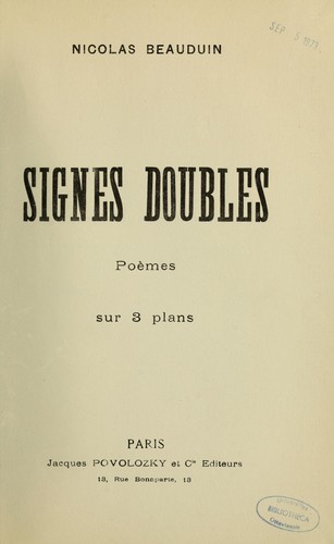 Cover for Signes doubles