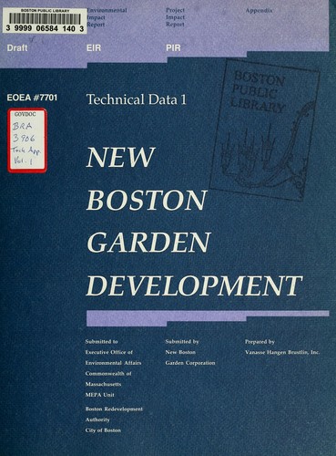 Cover for New Boston garden development, draft environmental impact report (eir), project impact report (pir)