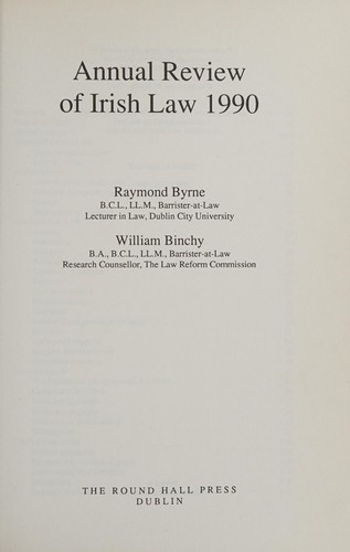 Cover for Annual review of Irish law.