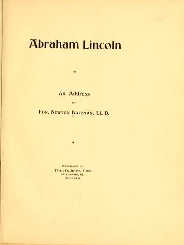 Cover for Abraham Lincoln