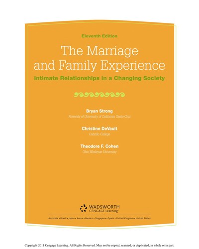 Cover for The marriage and family experience