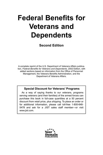 Cover for Federal benefits for veterans and dependents