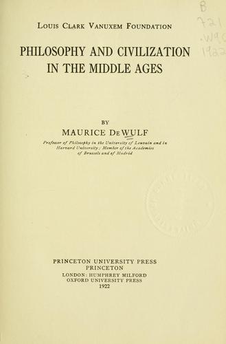 Cover for Philosophy and civilization in the Middle Ages