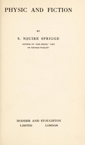Cover for Physic and fiction
