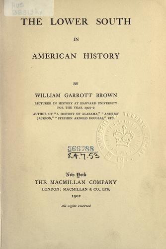 Cover for The lower South in American history