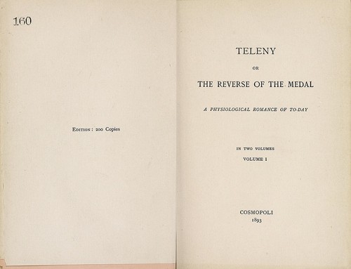 Cover for Teleny: or, the Reverse of the Medal