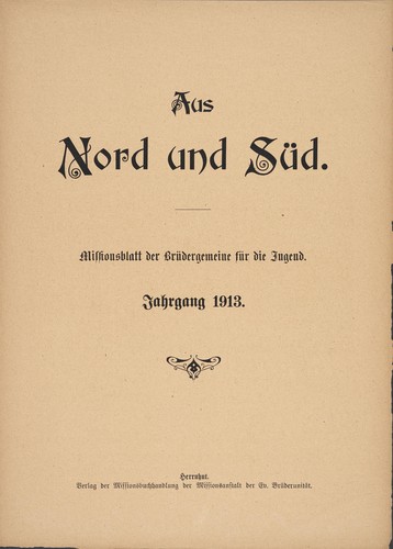 Cover for Aus Nord und Süd: Missionsblatt der Brüdergemeine für die Jugend