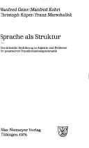 Cover for Sprache als Struktur