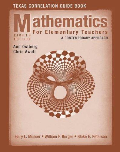 Cover for Mathematics for Elementary Teachers, Texas Correlationn Guide Book