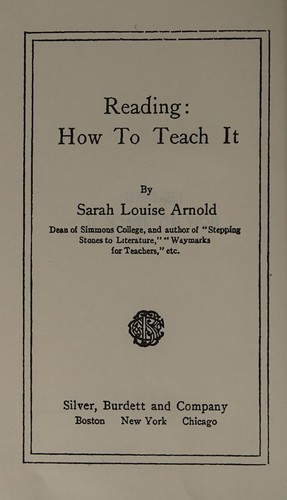 Cover for Reading - How to Teach It