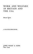 Cover for Work and welfare in Britain and the U S A