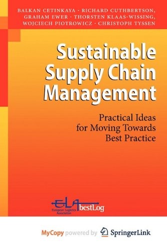 Cover for Sustainable Supply Chain Management