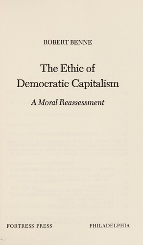 Cover for The ethic of democratic capitalism