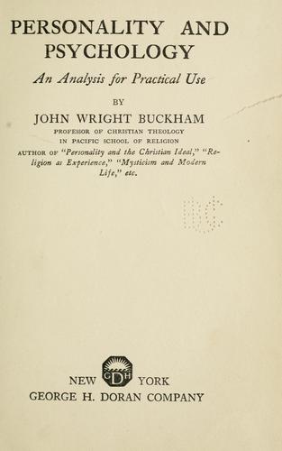 Cover for Personality and psychology