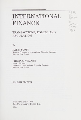 Cover for International finance