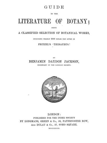 Cover for Guide to the literature of botany