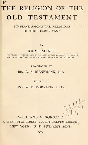 Cover for The religion of the Old Testament