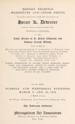 Cover for Modern etchings, mezzotints and color prints