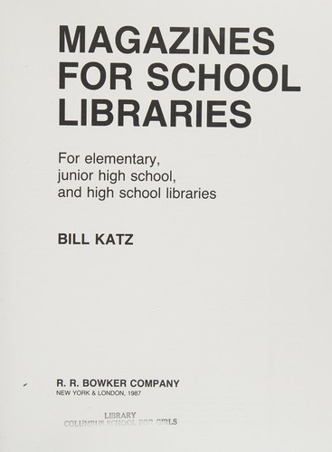 Cover for Magazines for School Libraries