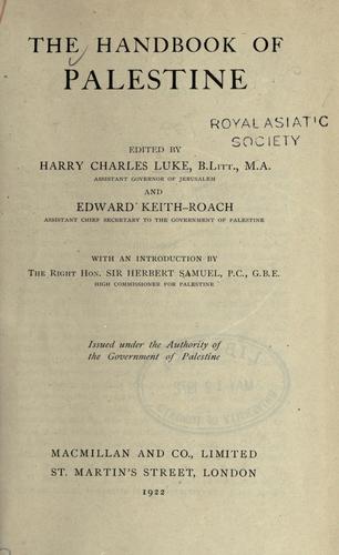 Cover for The handbook of Palestine