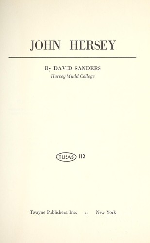 Cover for John Hersey.