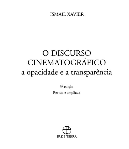 Cover for O discurso cinematogra fico